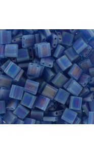Miyuki tila 5x5mm beads - Matted transparent capri blue ab TL-149FR